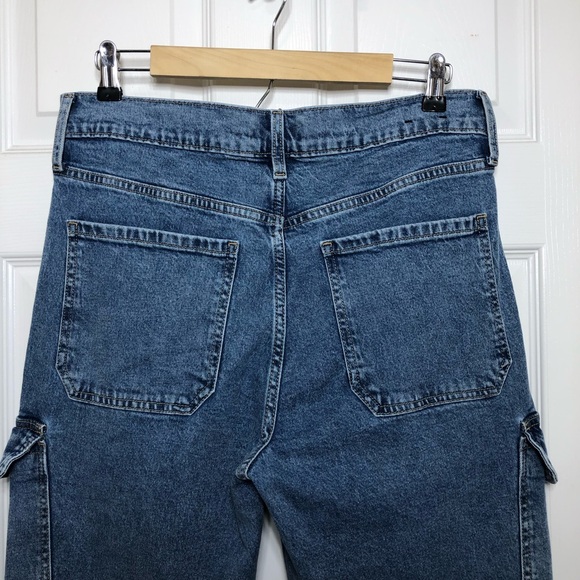 Gap Cotton Blend Medium Wash Spring 24 Mid Rise '90s Loose Cargo Jeans 10/30R - Picture 8 of 16